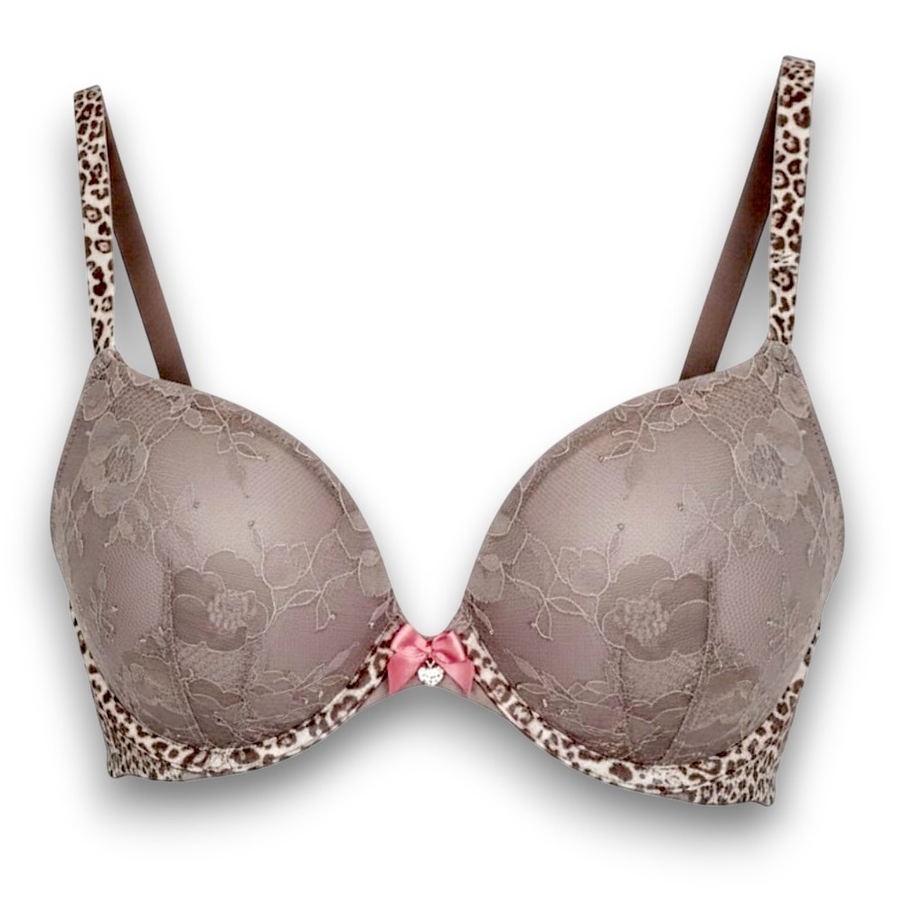 Victoria's Secret Body By Victoria Push Up Bra Lace Plum Grey 32D